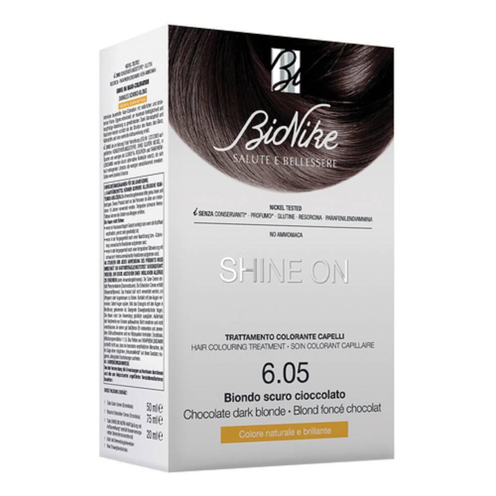 bionike tintura permanente bionike shine on biondo scuro cioccolato 6.05 - colorazione alta performance per capelli sani e nutriti - foto 1