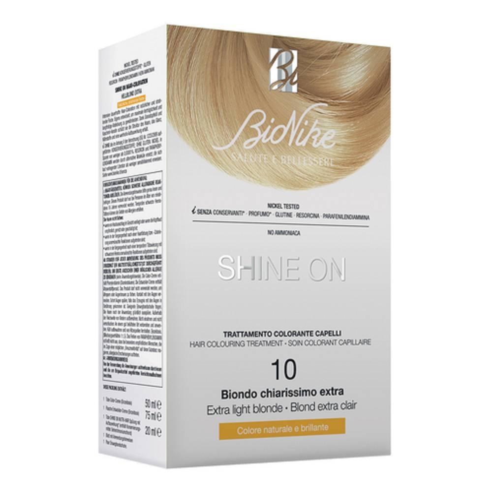 bionike tintura permanente bionike shine on 10 biondo chiarissimo extra - colore nutritivo e alta tollerabilità per capelli sani e luminosi - foto 1
