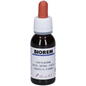 Integratore alimentare biorem gocce 30ml per rilassamento, sonno e benessere psicofisico con valeriana, melissa, ashwagandha e lavanda