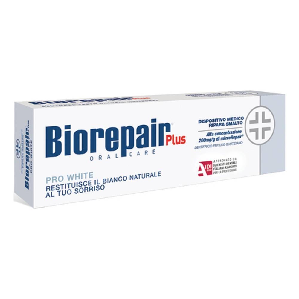 biorepair dentifricio sbiancante biorepair plus pro white 75ml - ripara, protegge e illumina lo smalto dei denti senza fluoro e abrasivi - foto 1