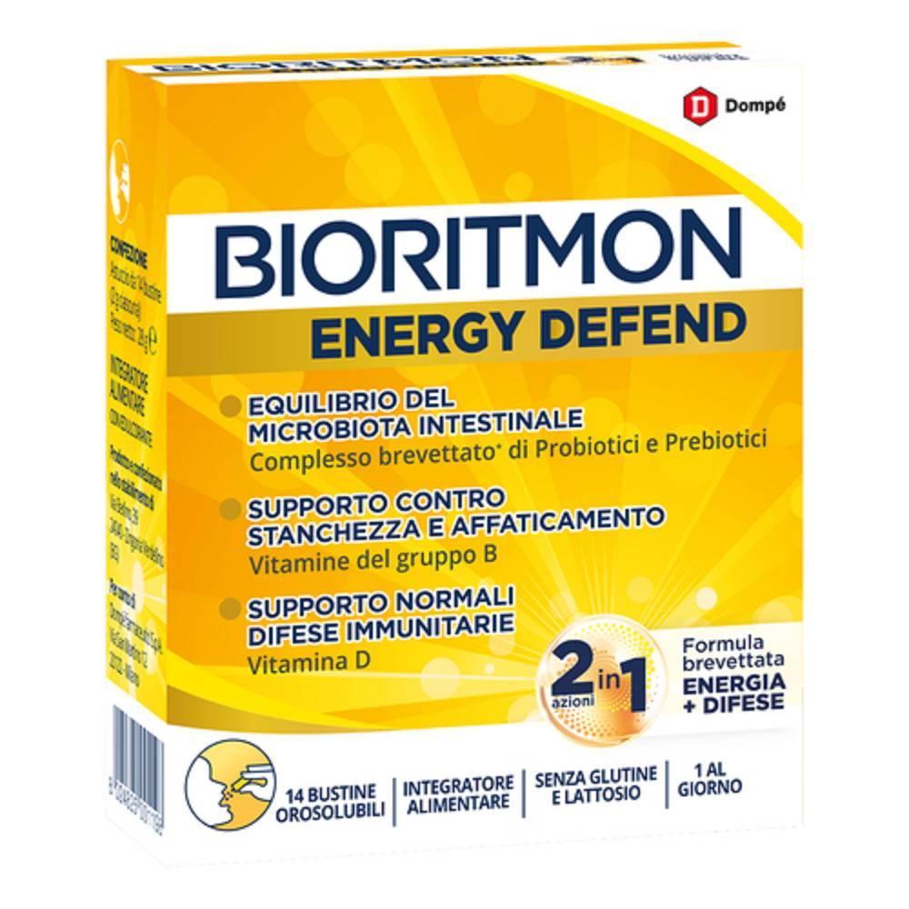 bioritmon integratore alimentare bioritmon energy defend 14 bustine con vitamine b, d e probiotici per energia e sistema immunitario - foto 1