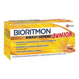 Integratore alimentare  energy defend junior 10 flaconcini da 10 ml con vitamina b12, pappa reale e miele per energia e immunità