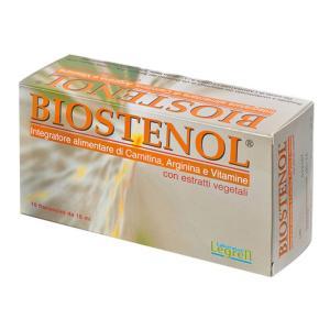 Integratore biostenol 10 flaconcini da 15 ml per resistenza fisica e performance atletiche, vegano e senza glutine