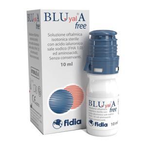 Gocce oculari bluyal a free 10ml - soluzione oftalmica isotonica con acido ialuronico per lubrificazione e protezione della superficie oculare