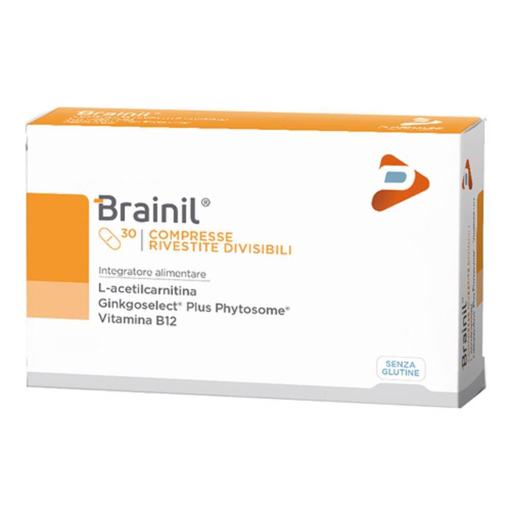 brainil integratore alimentare brainil con l-acetilcarnitina, ginkgo biloba e vitamina b12 per il supporto del sistema nervoso e della memoria - 30 compresse - foto 1