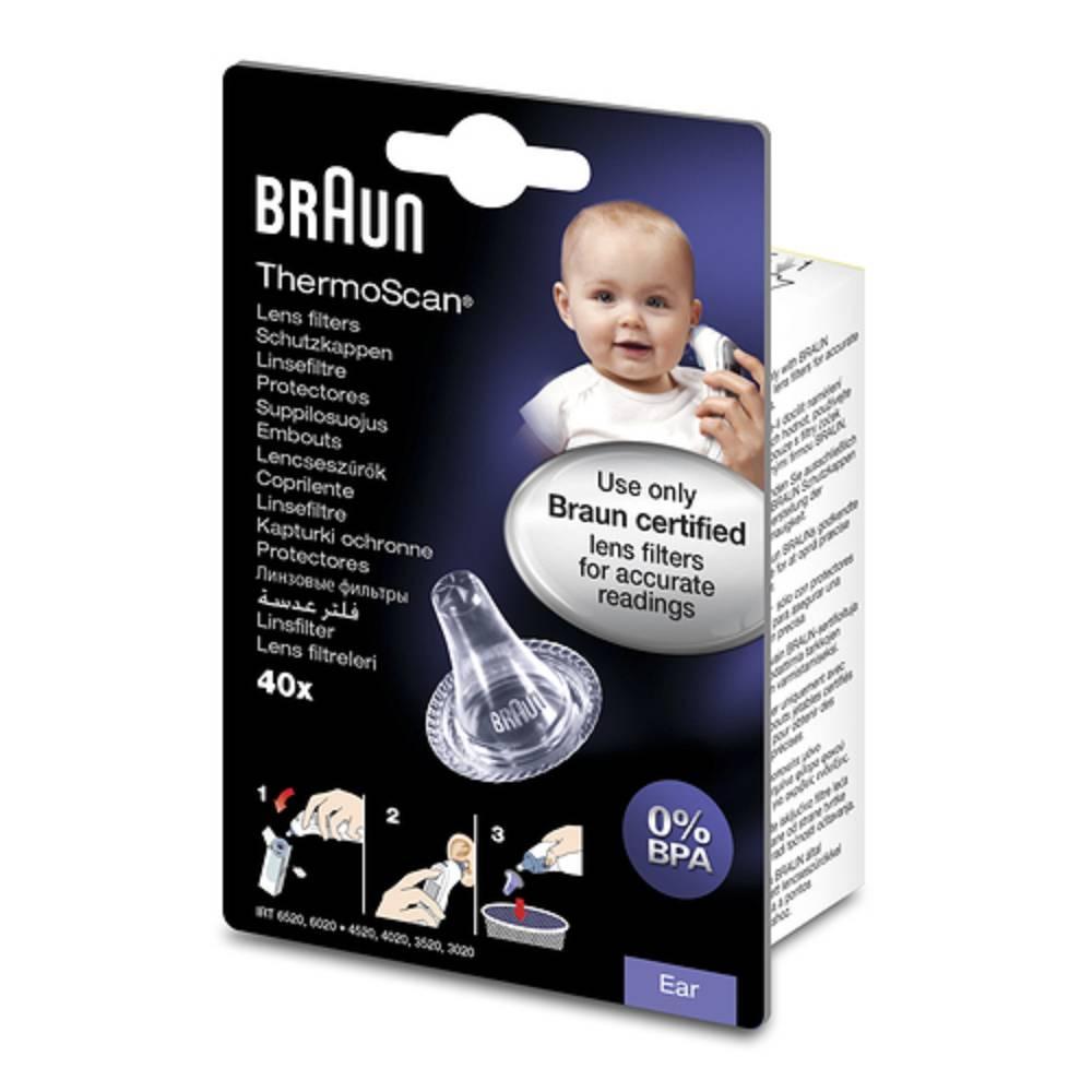 braun hygiene caps monouso per termometri auricolari braun thermoscan - confezione da 40 pezzi per una misurazione igienica della temperatura - foto 1