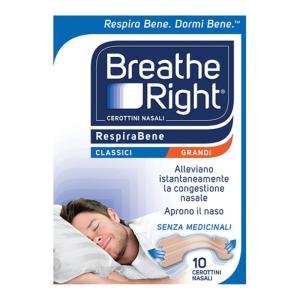 Cerottini nasali breathe right classici grandi 10 pz per migliorare la respirazione e ridurre il russamento