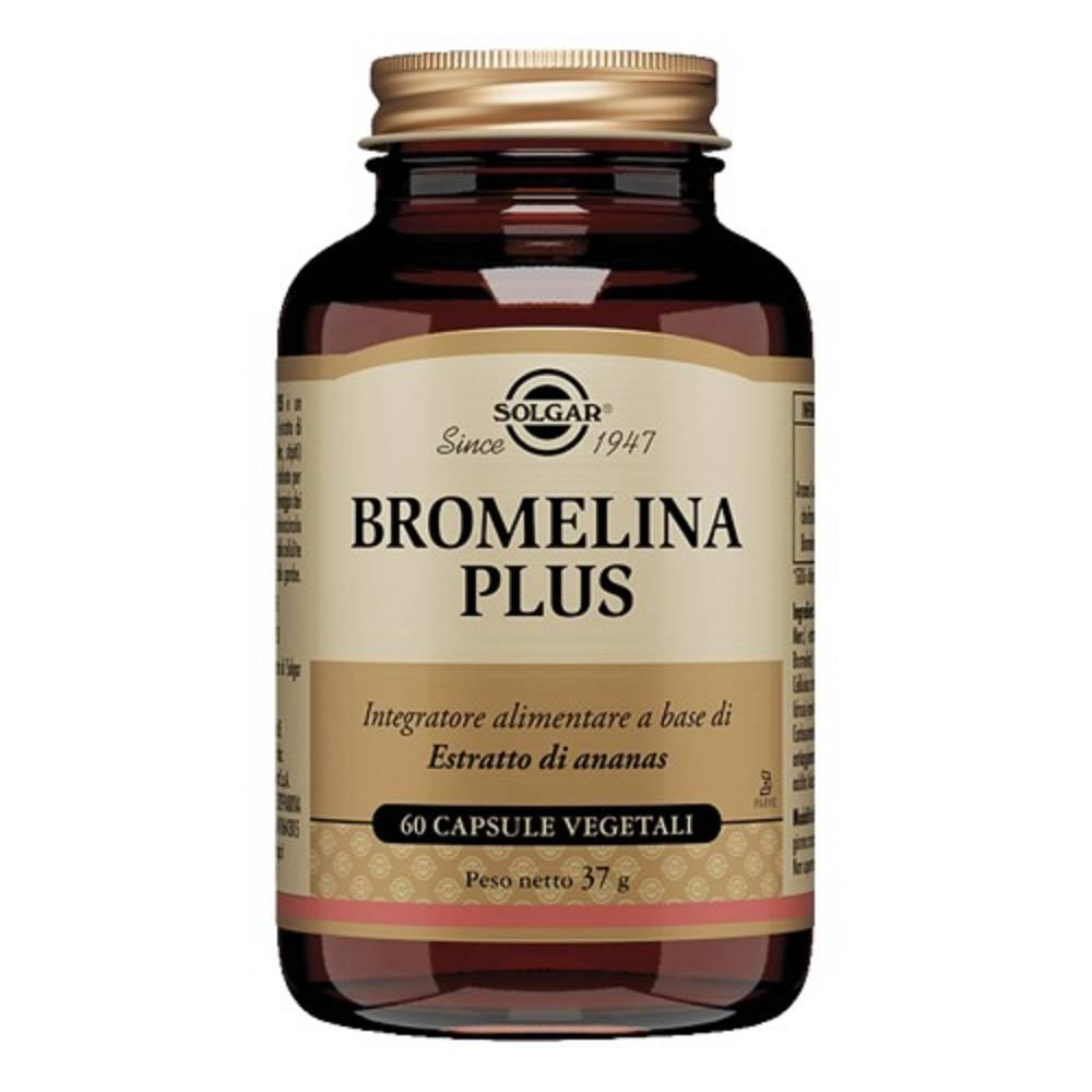 solgar integratore alimentare bromelina plus 60 capsule vegetali per digestione e drenaggio liquidi corporei, supporto al microcircolo e cellulite - foto 1