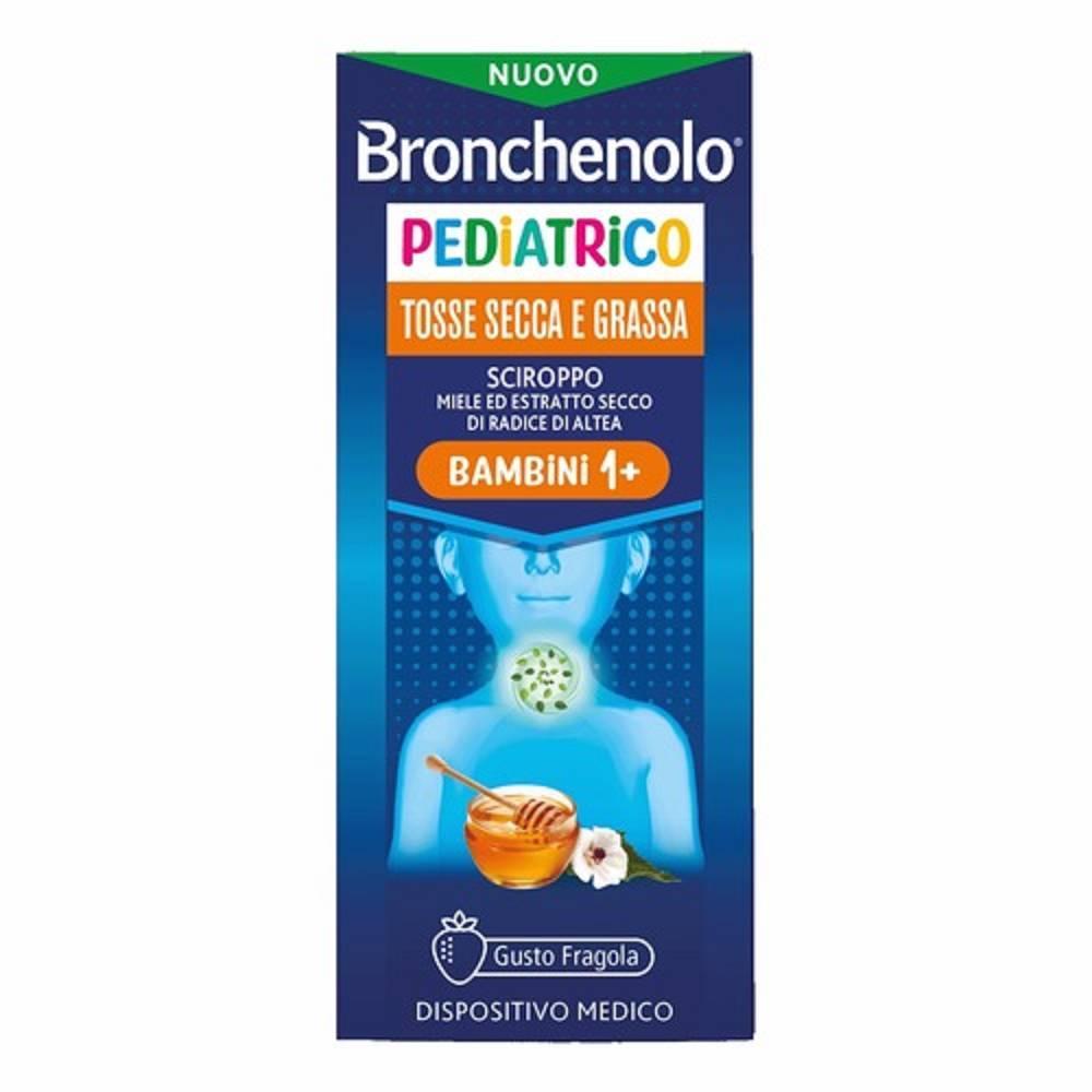 bronchenolo sciroppo bronchenolo pediatrico 120ml per tosse secca e grassa, con radice di altea e miele, dispositivo medico calming mucosa faringea - foto 1