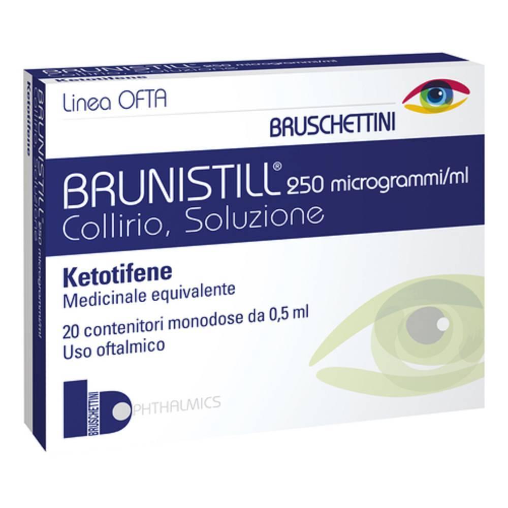 brunistill collirio brunistill 250 microgrammi/ml - soluzione oftalmologica antiallergica 0,5ml per il trattamento di allergie oculari - foto 1