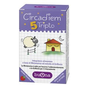 Integratore alimentare circadiem 5 tripto 30ml con melatonina e griffonia per favorire addormentamento e rilassamento