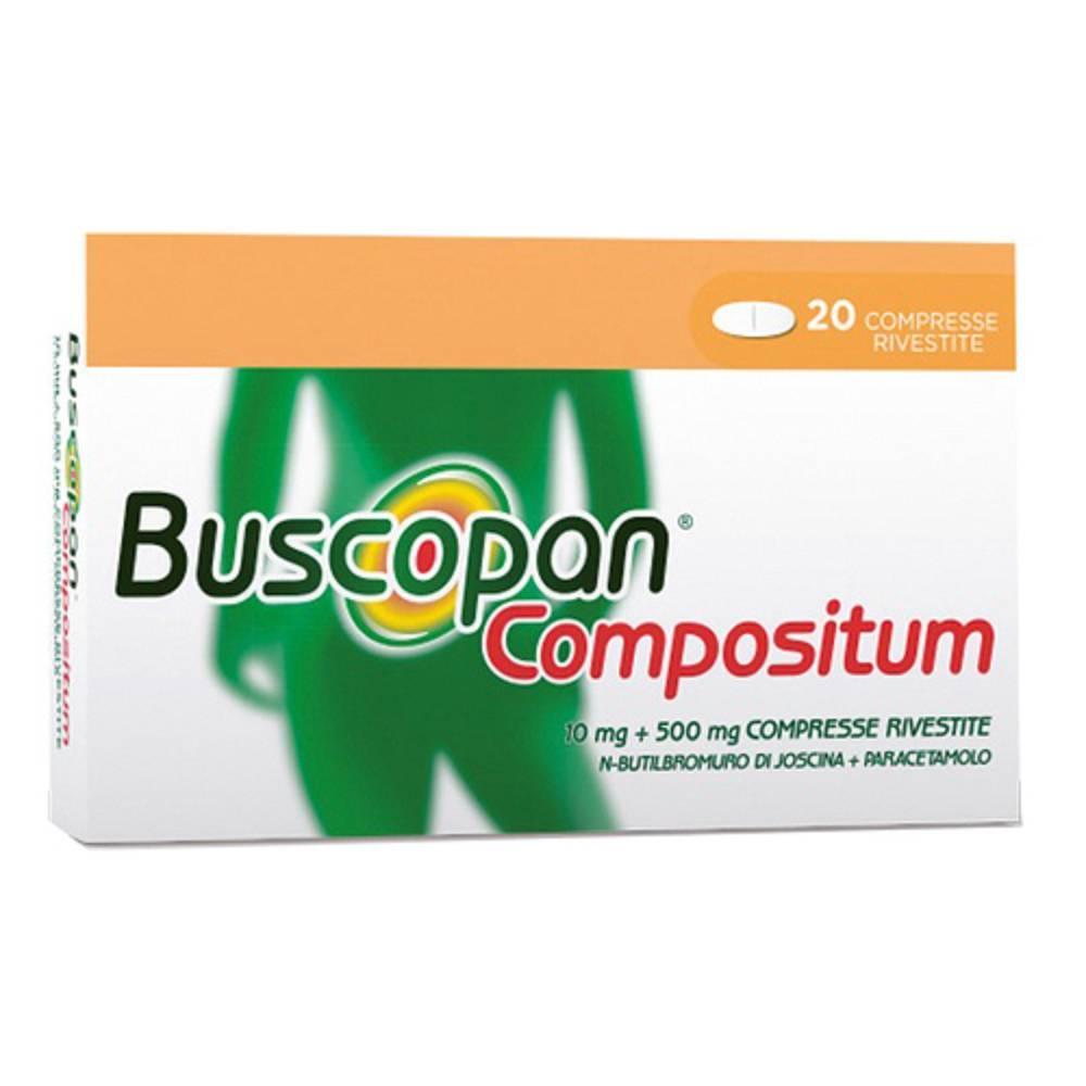 buscopan antispastico e analgesico per dolori addominali: buscopan compositum 20 compresse rivestite per un sollievo efficace - foto 1