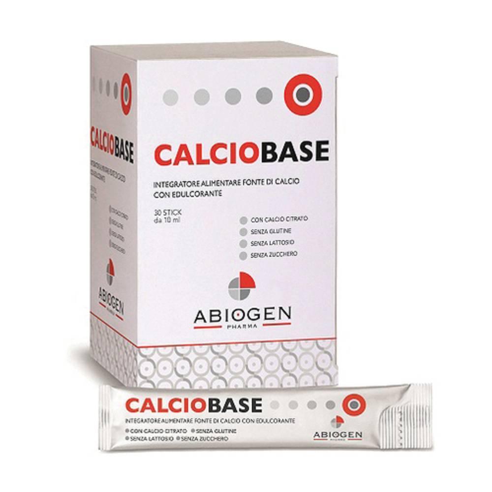 abiogen integratore alimentare calciobase in stick da 10ml - calcio citrato per ossa forti e funzione muscolare, senza zuccheri, 30 stick - foto 1