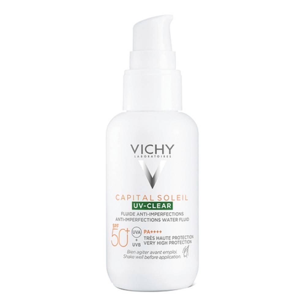 vichy crema solare anti-imperfizioni capital uv clear spf50 40ml - protezione avanzata uva e uvb con acido salicilico e niacinamide - foto 1