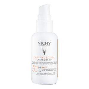 Crema solare tinta uv-age con protezione spf 50+ - 40ml, efficace contro rughe e macchie scure, formula ultra leggera e ipoallergenica