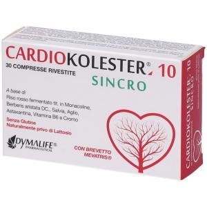 Integratore cardiokolester 10 sincro con riso rosso fermentato, berberina, aglio, salvia, astaxantina e vitamina b6 - 30 compresse per salute cardiaca