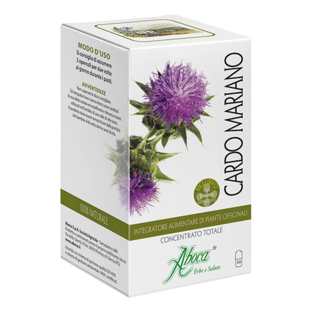 aboca cardo mariano concentrato totale - integratore alimentare per la funzionalità del fegato con proprietà depurative, 50 opercoli da 480 mg - foto 1