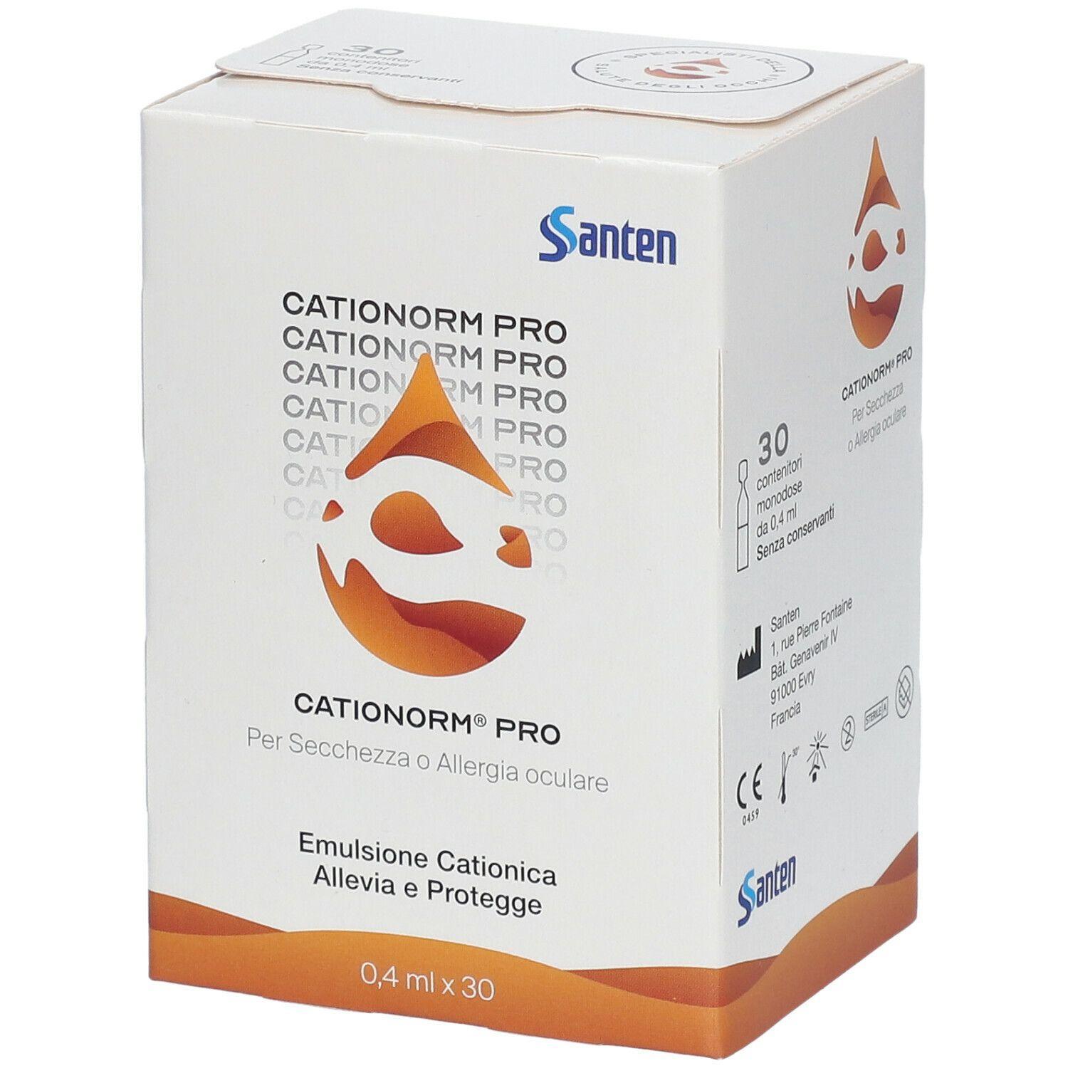 cationorm cationorm pro emulsione oftalmica 30 flaconcini monodose da 0,4 ml per il trattamento della secchezza oculare e protezione degli occhi - foto 1