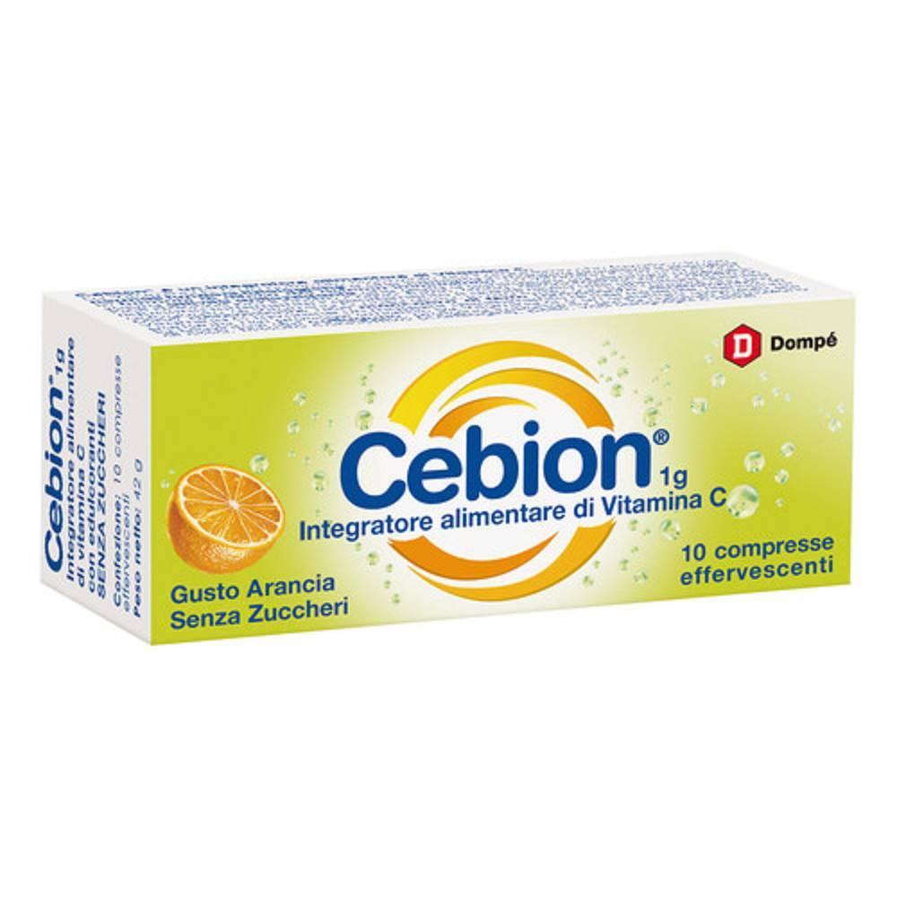 cebion integratore alimentare effervescente di vitamina c senza zuccheri, gusto arancia - cebion eff vit c 10 compresse - foto 1
