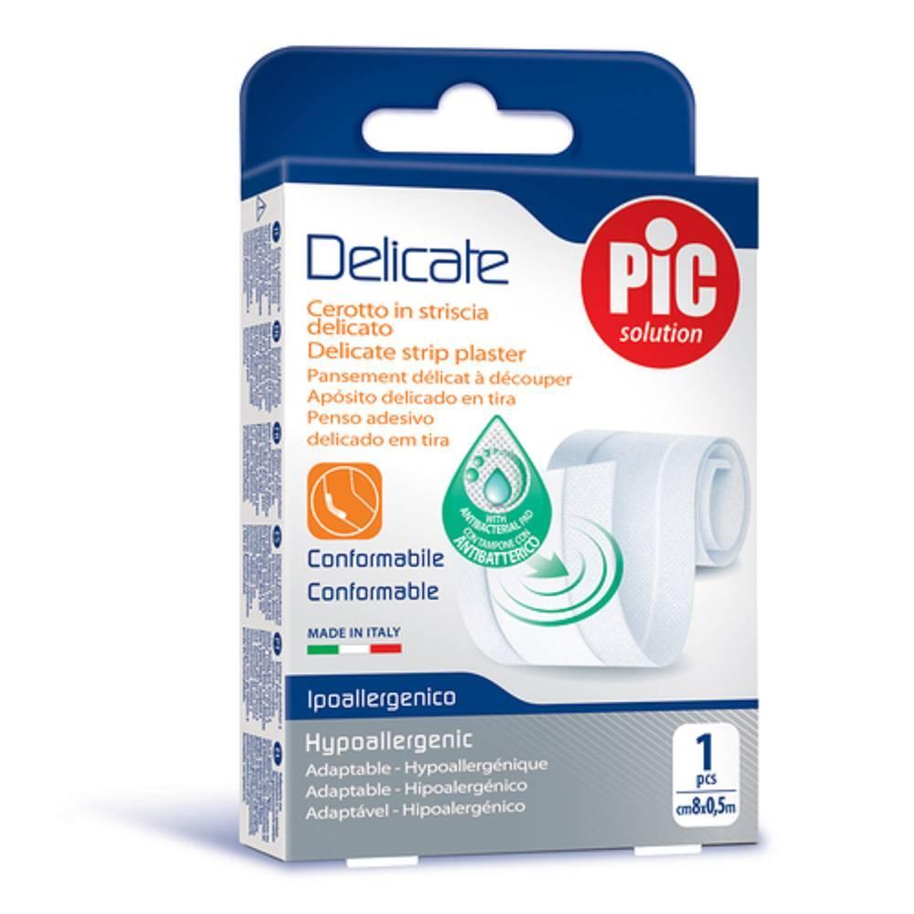 pic solution cerotto delicato assorbente in striscia 8 cm x 0,5 m con clorexidina per pelli sensibili e morbide - foto 1