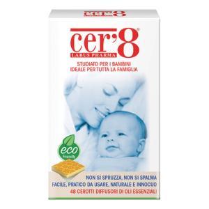 Antizanzare naturale cer 8 con 48 cuscinetti adesivi diffusori per uomo e ambiente, efficace e sicuro anche per bambini