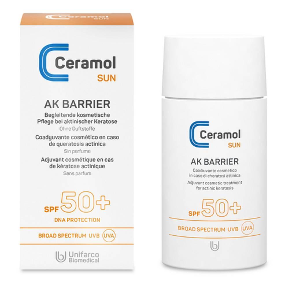 ceramol protezione solare ceramol ak barrier 50ml per cheratosi attiniche e pelle sensibile, coadiuvante cosmetico per espressioni solari - foto 1