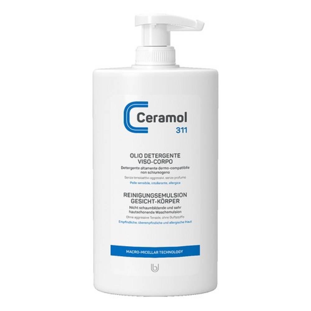 ceramol olio detergente viso-corpo ceramol 400ml - emulsione macromicellare per pelli secche e sensibili, struccante e igiene quotidiana - foto 1