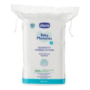 Quadrotti morbidi in cotone puri 100% per igiene bambino - confezione da 60 pezzi