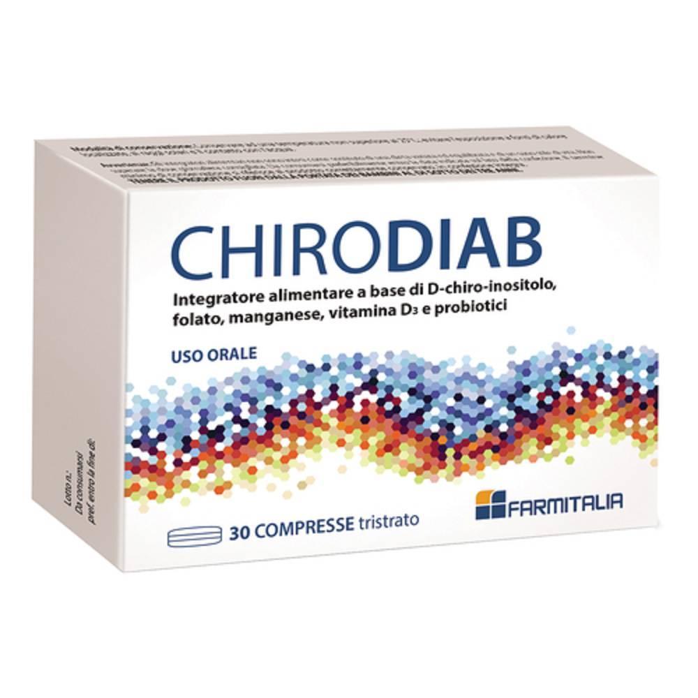 chirodiab integratore alimentare chirodiab 30 compresse tristrato con d-chiro-inositolo, folato, manganese e vitamina d per supporto nutrizione e benessere - foto 1