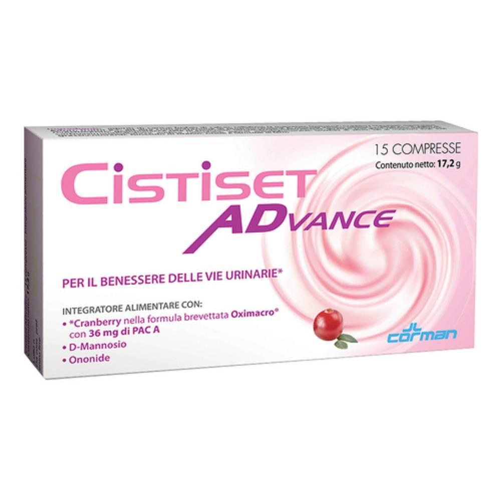 cistiset integratore cistiset advance 15 compresse per il benessere delle vie urinarie con oximacro, d-mannosio e ononide - foto 1