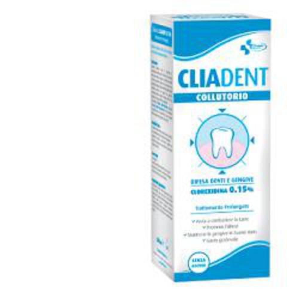 cliadent collutorio 0,15% clorexidina 200 ml per il controllo della placca, igiene orale e protezione gengivale senza alcool - foto 1