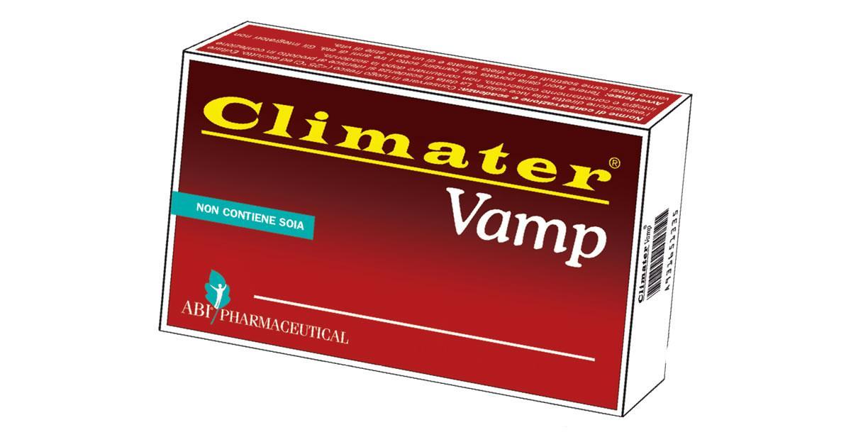 climater integratore alimentare climater vamp per la menopausa con cimicifuga racemosa, biancospino e vitamina d3 - 20 compresse da 400 mg - foto 1