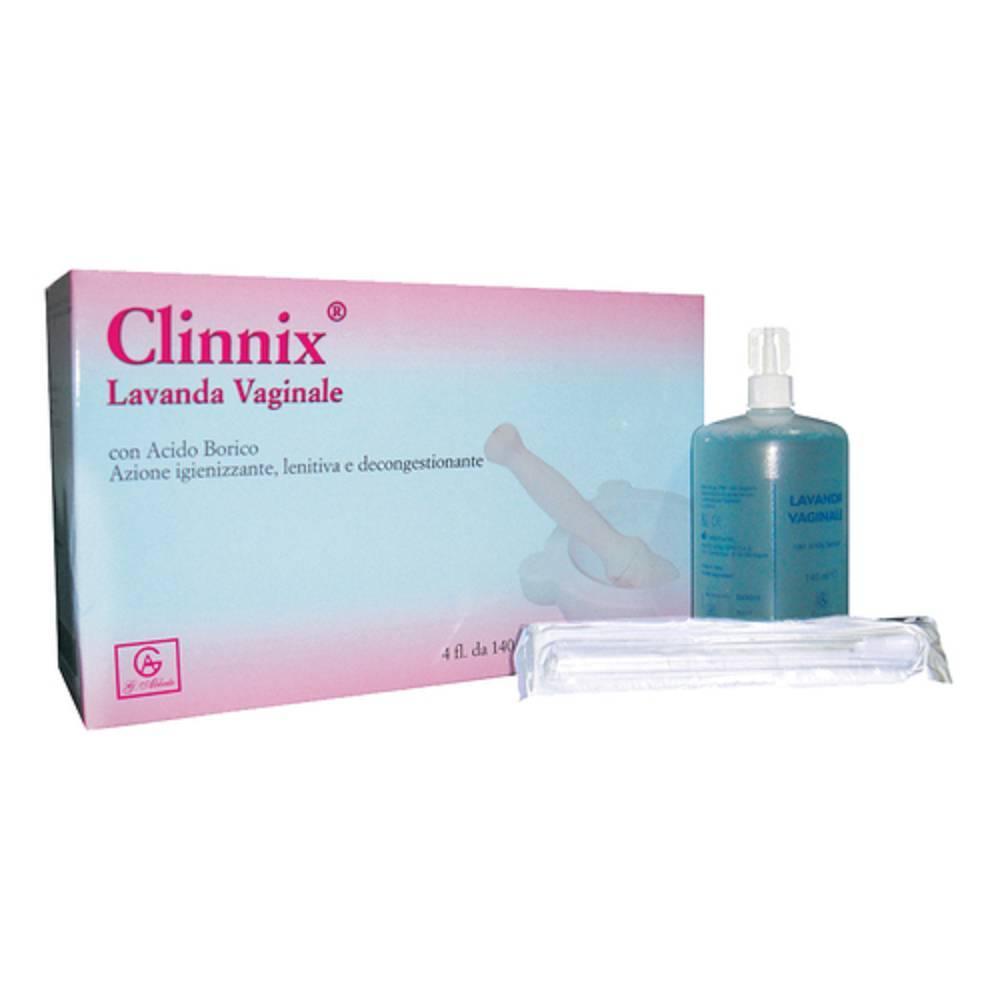 clinnix lavanda vaginale con acido borico clinnix 4 flaconi da 140 ml - azione igienizzante, lenitiva e decongestionante per la mucosa vaginale - foto 1