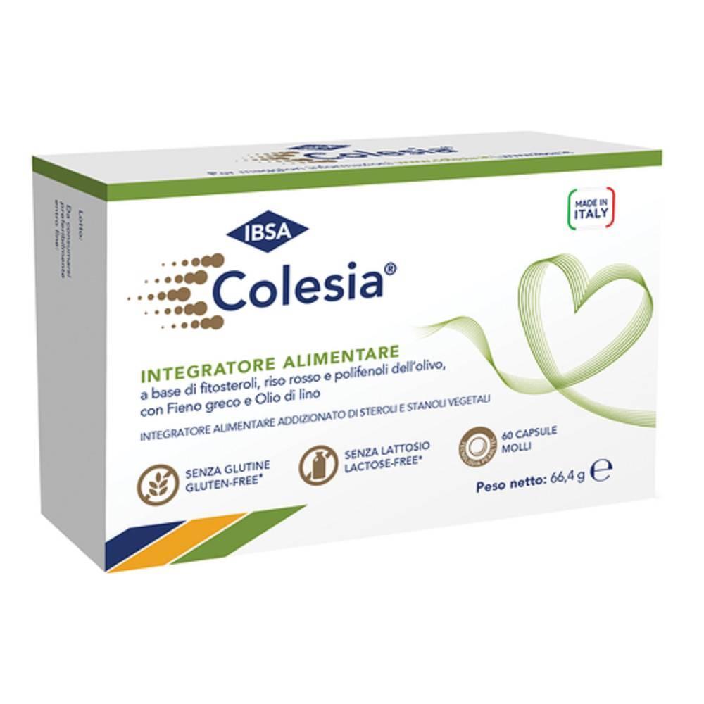 ibsa integratore alimentare colesia soft gel 60 capsule per il controllo del colesterolo e metabolismo dei lipidi con fitosteroli e fieno greco - foto 1