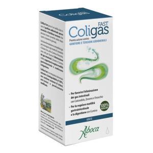 Integratore alimentare coligas fast gocce per ridurre gonfiore addominale e favorire la digestione con estratti naturali di zenzero e coriandolo