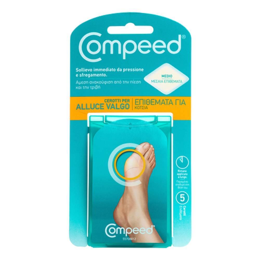 compeed cerotti compeed per alluce valgo - confezione da 5 pezzi per sollievo immediato da pressione e sfregamento - foto 1