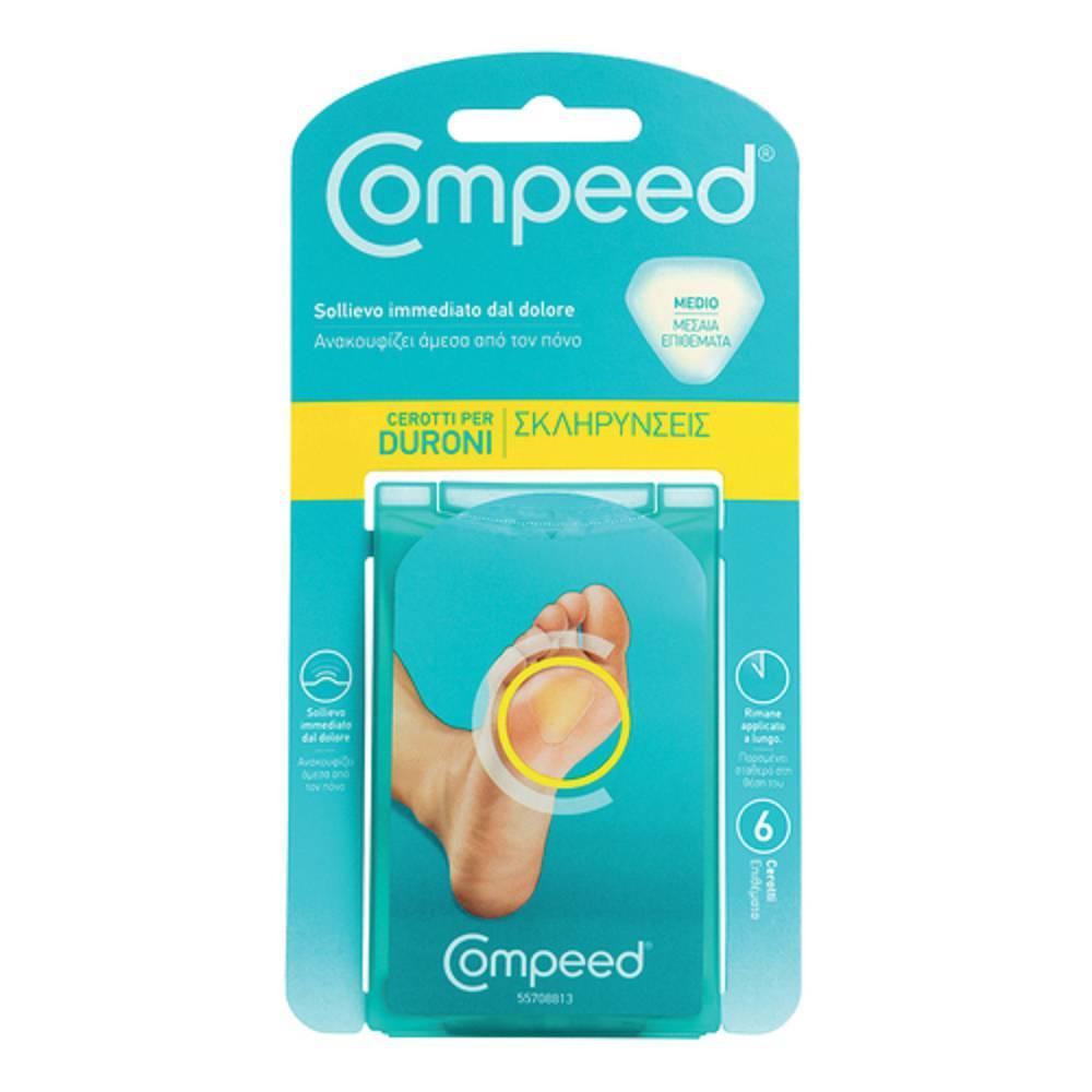 compeed cerotti per duroni medi compeed - sollievo immediato dal dolore e protezione per piedi - confezione da 6 pezzi - foto 1