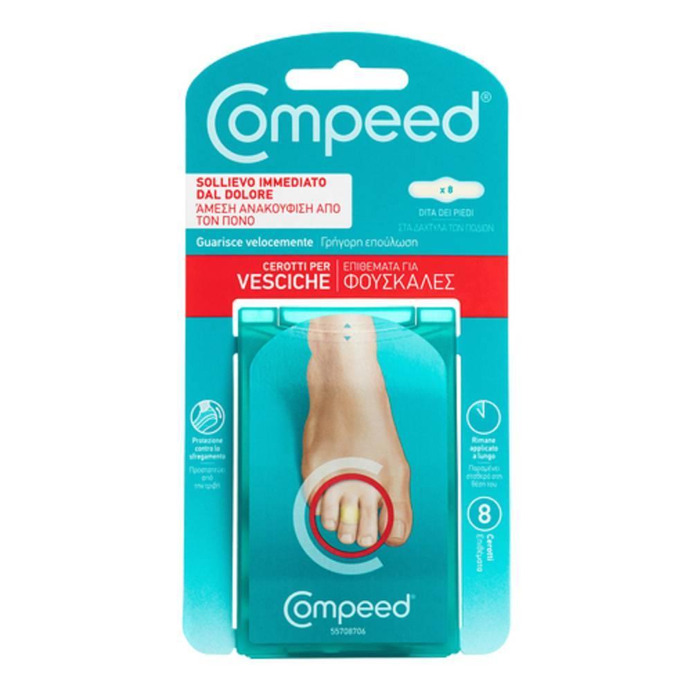 compeed cerotti compeed per vesciche alle dita dei piedi - confezione da 8 pezzi per guarigione rapida e sollievo dal dolore - foto 1