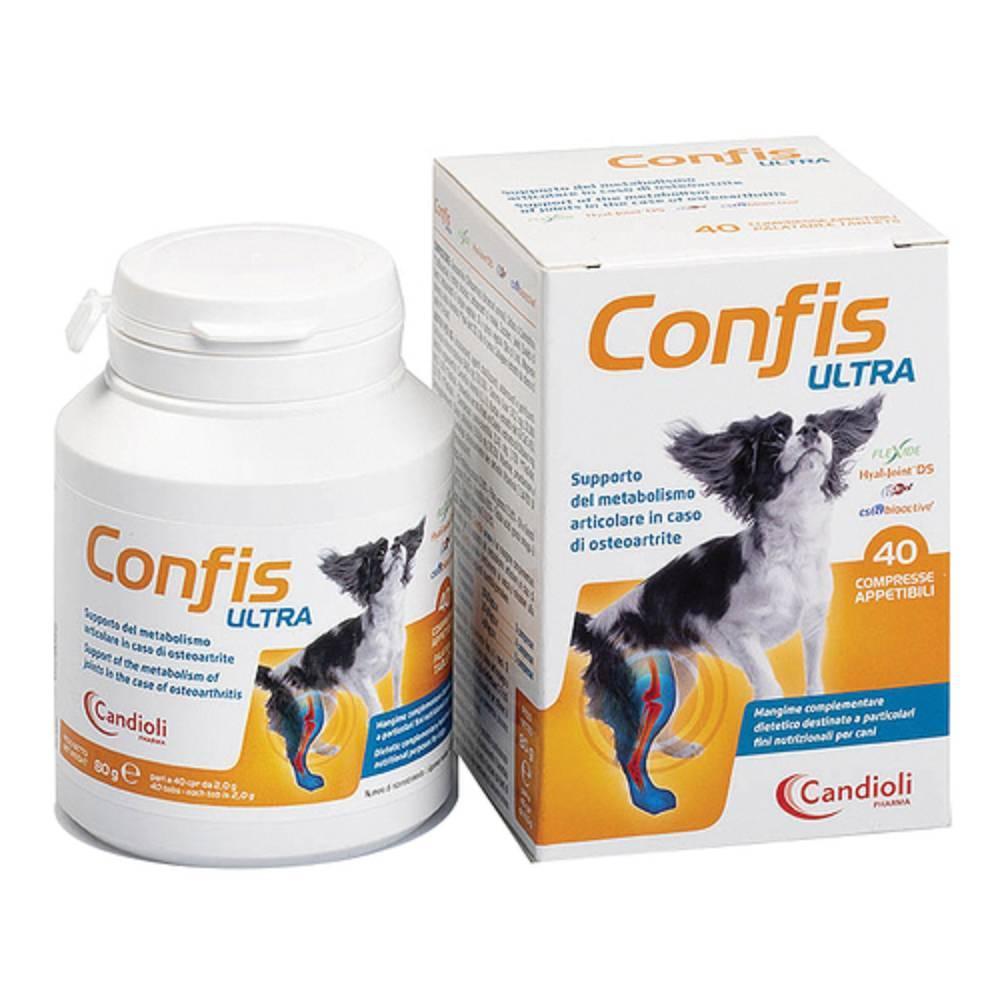 confis mangime complementare dietetico per cani confis ultra 40 compresse per supporto metabolismo articolare e osteoartrite - foto 1