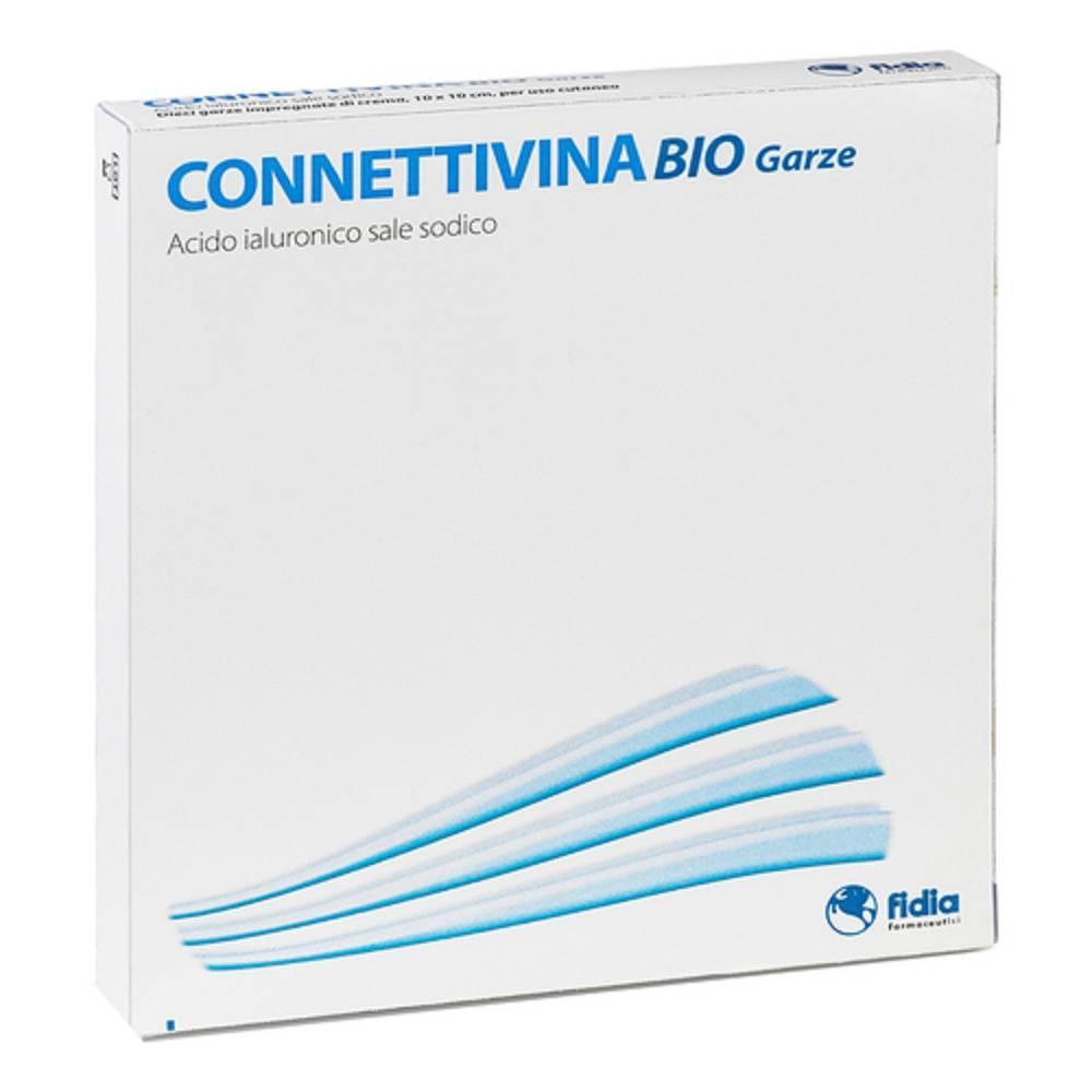 connettivina garza sterile connettivinabio 10x10 cm - 10 pezzi per trattamento ferite e irritazioni cutanee - foto 1