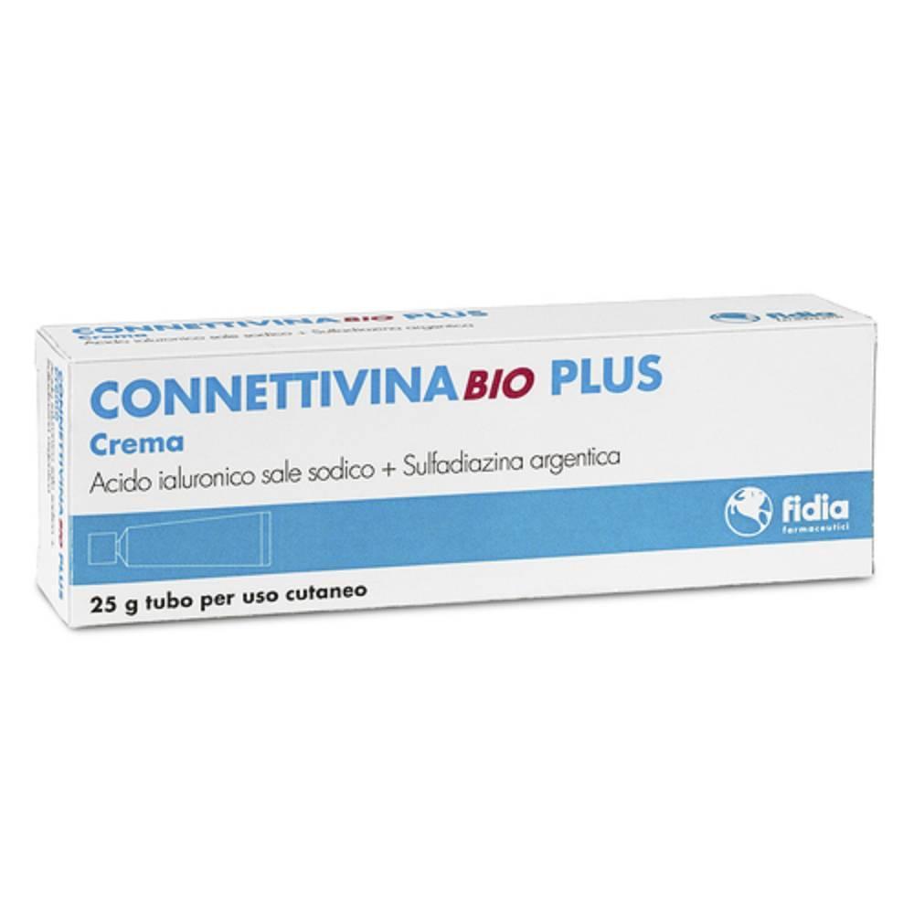 connettivina crema connettivinabio plus 25g con acido ialuronico e sulfadiazina d'argento per trattamento lesioni cutanee e ustioni - foto 1