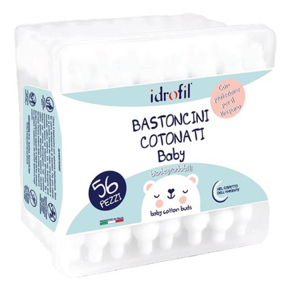 idrofil cotton fioc baby biodegradabili 56 pezzi - bastoncini per la pulizia delle orecchie ideali per neonati e bambini - foto 1