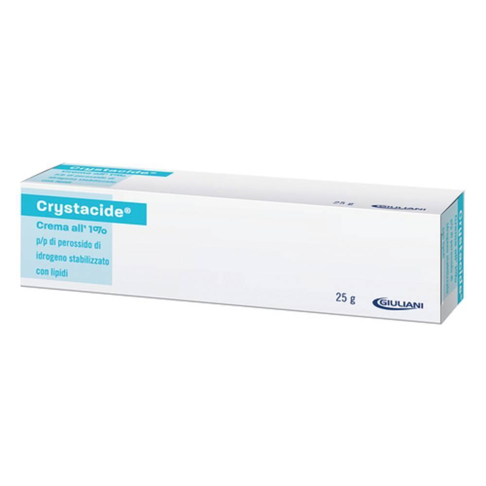 crystacide crema crystacide 25g 1% per il trattamento di infezioni cutanee superficiali con perossido di idrogeno, antisettico e disinfettante. - foto 1