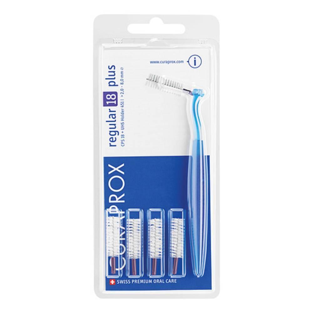 curaprox spazzolino interdentale regular 18 plus curaprox cps reg 18 4 testine per prevenzione placca e otturazioni spazi interdentali aperti - foto 1