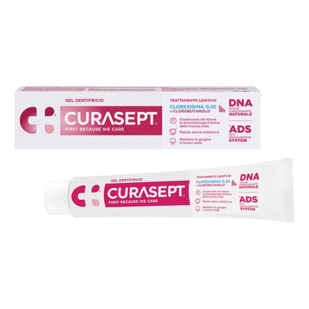 curasept dentifricio gel trattamento antiplacca e lenitivo con rna/dna - formato 75 ml - foto 1
