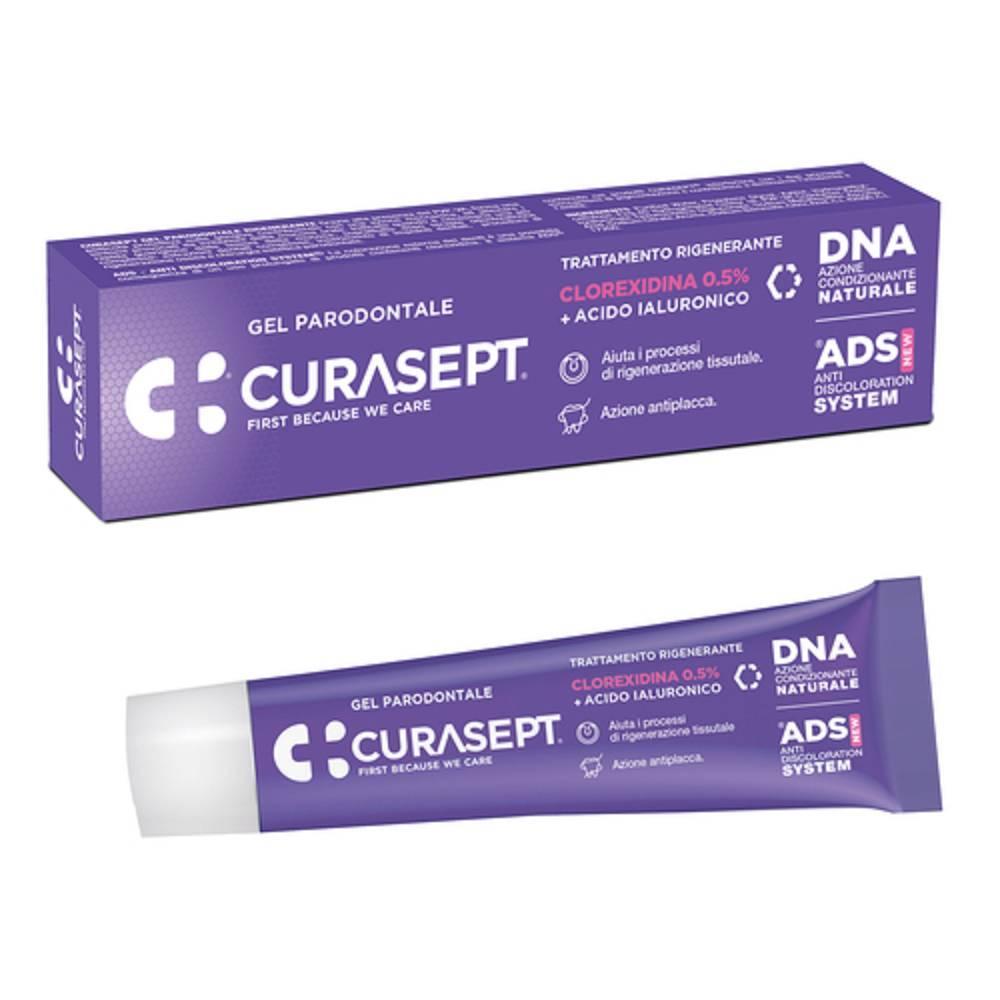 curasept gel parodontale rigenerante con clorexidina, acido ialuronico e ads dna - trattamento idratante mucose 30 ml - foto 1
