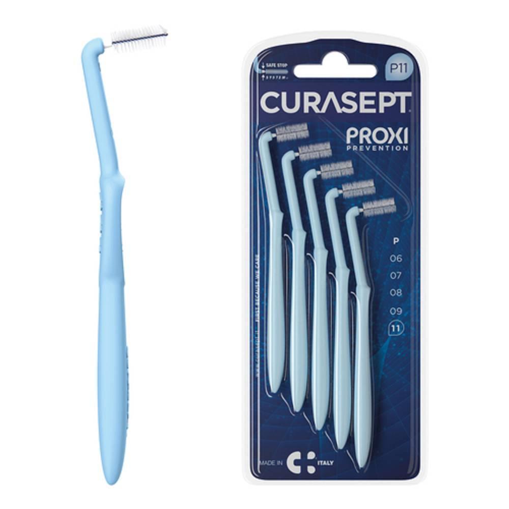 curasept scovolini interdentali curasept proxi angle p11 per spazi stretti e gengive sane - manico allungato e testina angolata - foto 1