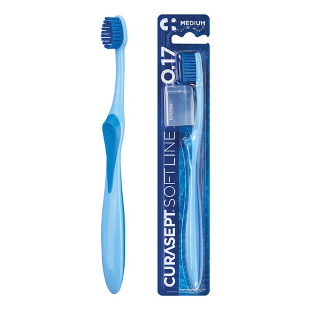 curasept spazzolino manuale medium 0.17 per prevenzione lesioni gengivali - setole di durezza media, compatibile con dentifricio e collutorio - foto 1
