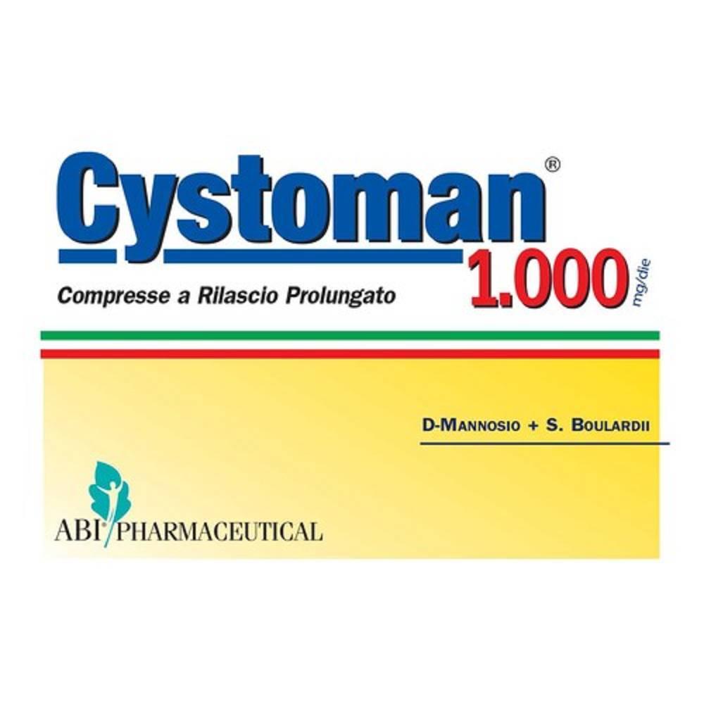 cystoman integratore alimentare cystoman 1000 - 12 compresse di fermenti lattici e d-mannosio per equilibrio intestinale e salute uro-genitale - foto 1