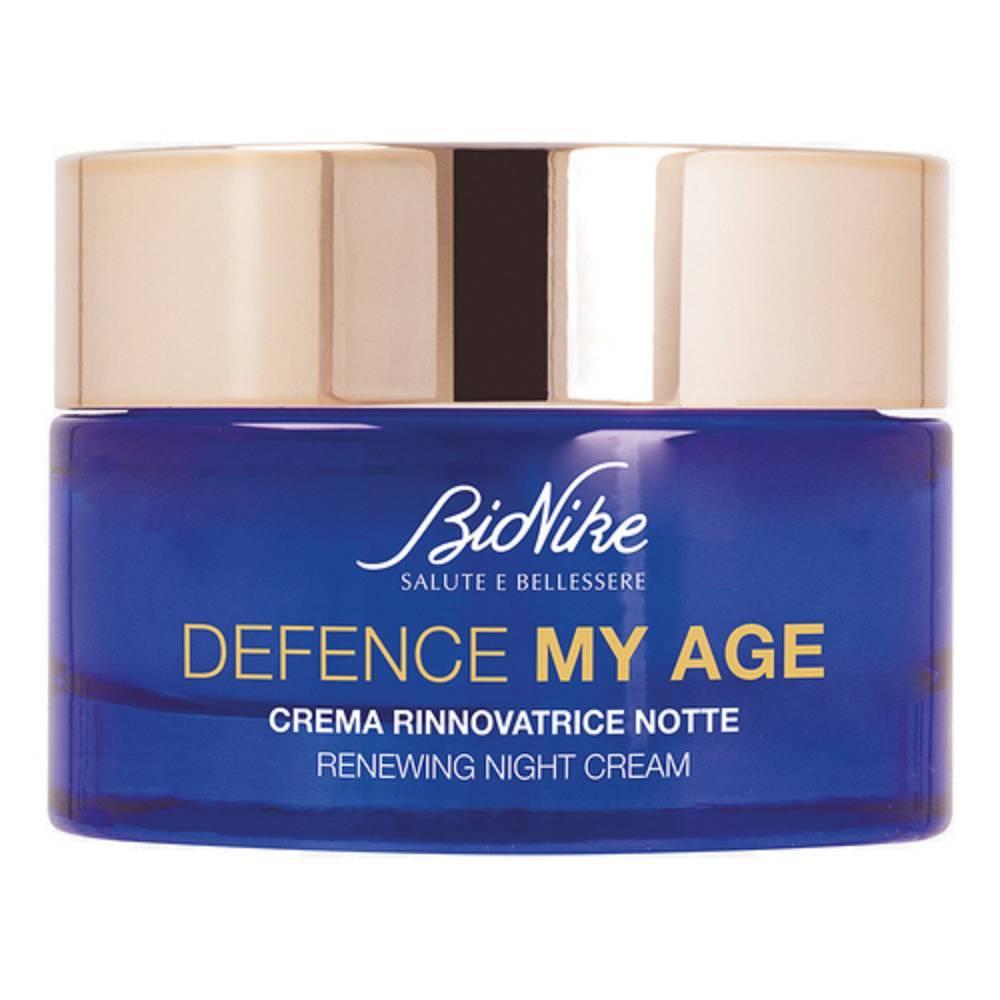 bionike crema rinnovatrice notte defence my age 50ml per tutti i tipi di pelle, anti-invecchiamento e idratante per donne over 50 - foto 1